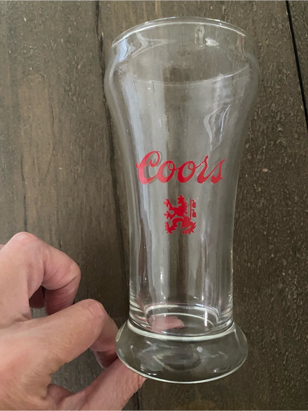 Vintage 1970s Coors Beer Glasses Set of 4 Red Script Logo Lion Crest Pilsner Bar